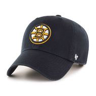 A black '47 Clean Up Cap with the Boston Bruins logo in white and yellow on the front.