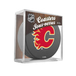Calgary Flames Puck Coaster Set