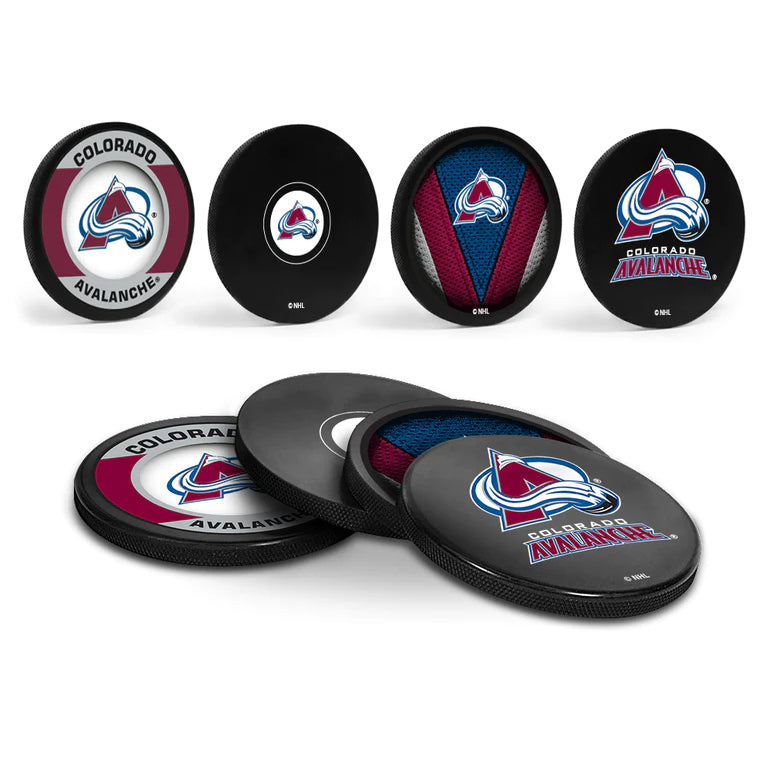 Colorado Avalanche Puck Coaster Set