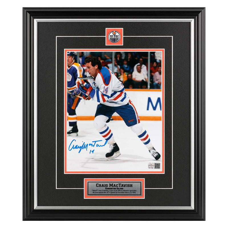 Craig-MacTavish-Signed-Edmonton-Oilers-8x10-Framed-Photo-Digging-Up-Ice-Pro-Am-Sports-Ships-From-Canada