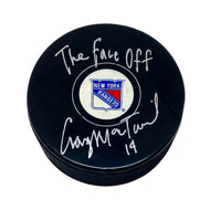 Craig MacTavish New York Rangers Signed Puck w/Inscription The Face Off