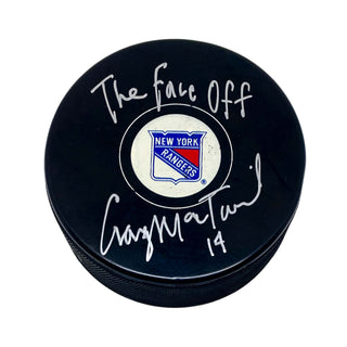 Craig MacTavish New York Rangers Signed Puck w/Inscription The Face Off
