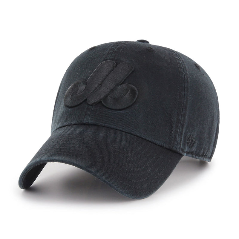 Montreal Expos Black on Black '47 Clean Up Cap