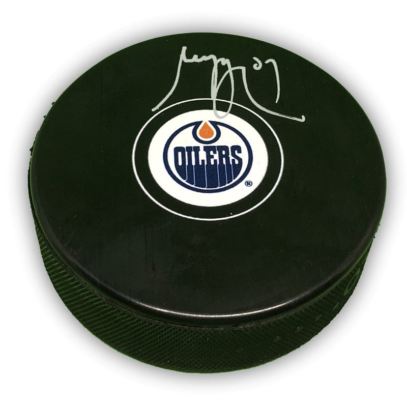 Georges Laraque Edmonton Oilers Autographed Puck