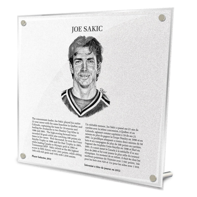 Joe Sakic Replica Hall of Fame Plaque
