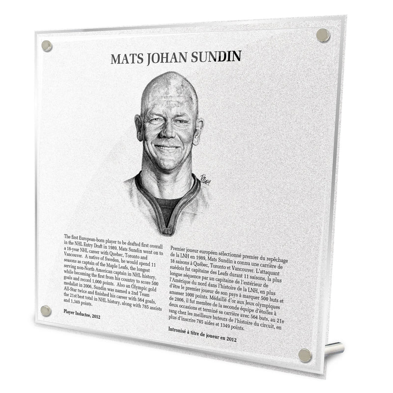 Mats Sundin Replica Hall of Fame Plaque