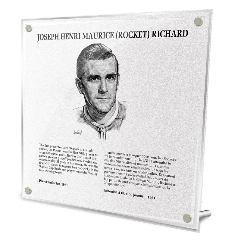 Maurice Richard Replica Hall of Fame Plaque