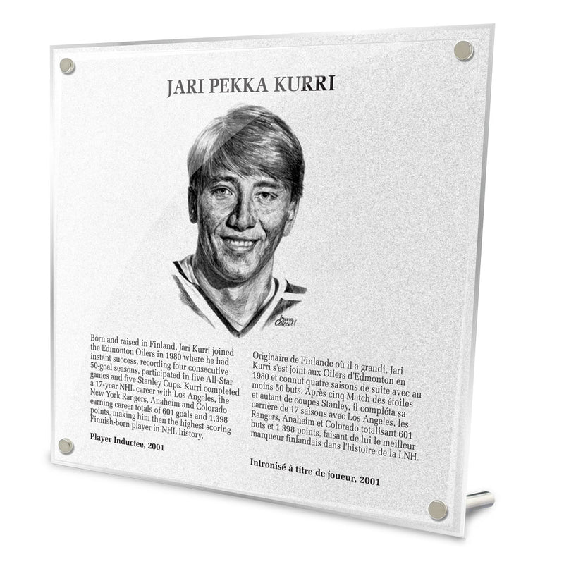 Jari Kurri Replica Hall of Fame Plaque