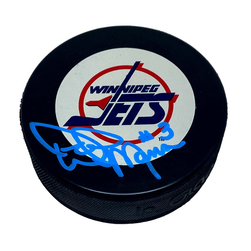 Dave Manson Winnipeg Jets Signed Puck