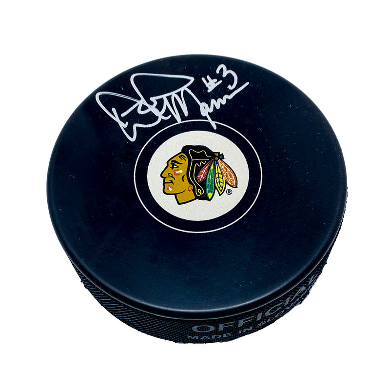 Dave Manson Chicago Blackhawks Signed Puck