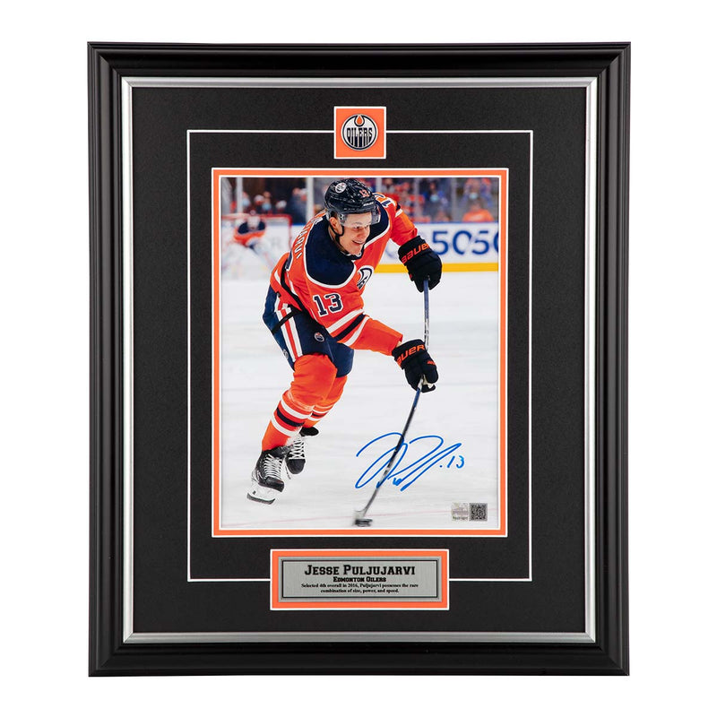 Jesse Puljujarvi Edmonton Oilers Autographed "Orange Shooting" 8x10 Photo