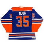 Andy Moog Edmonton Oilers Signed Blue adidas Vintage Pro Jersey