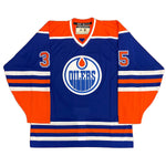 Andy Moog Edmonton Oilers Signed Blue adidas Vintage Pro Jersey