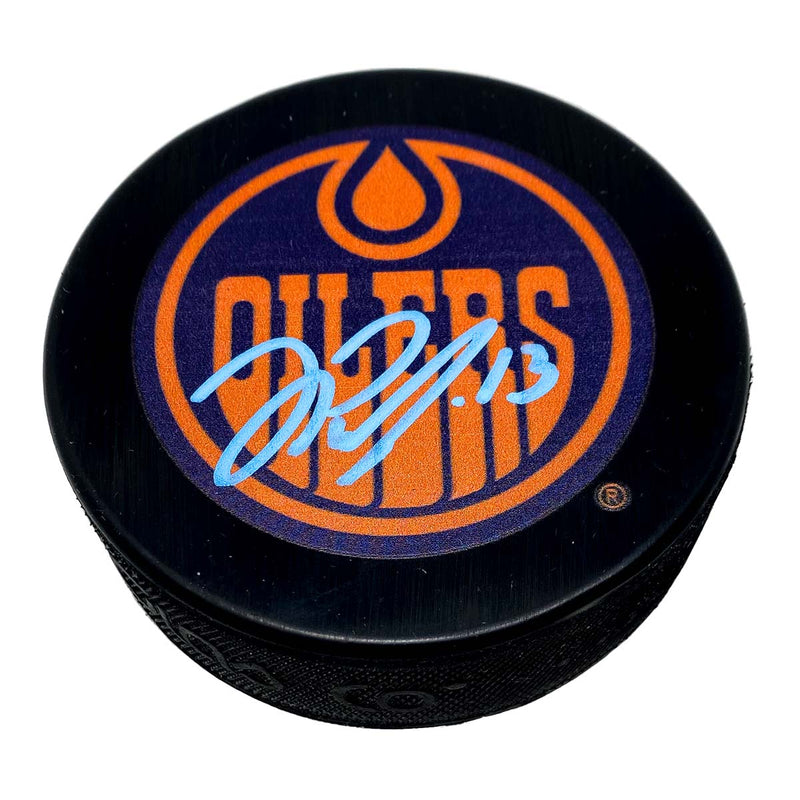 Jesse Puljujarvi Edmonton Oilers Navy Alternate Signed Puck