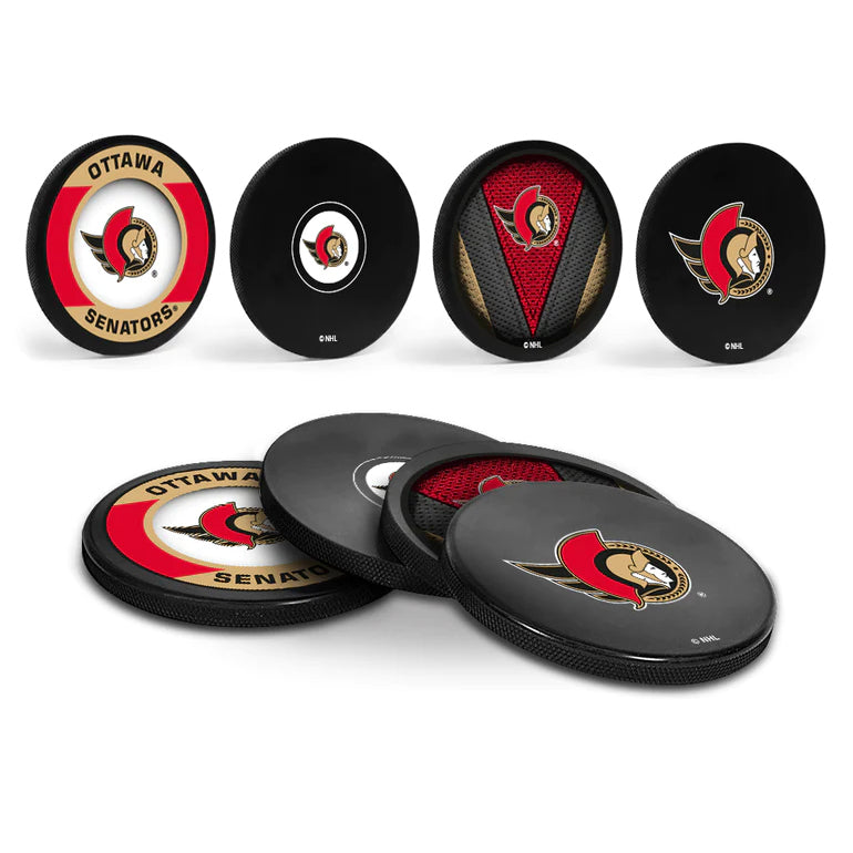 Ottawa Senators Puck Coaster Set