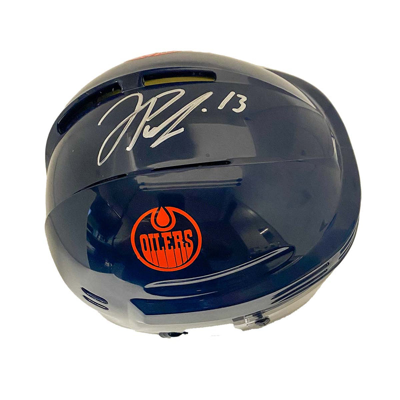 Jesse Puljujarvi Edmonton Oilers Autographed Navy Alternate Mini Helmet