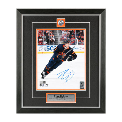 Ryan McLeod Edmonton Oilers Signed "Navy Action" 8x10 Photo