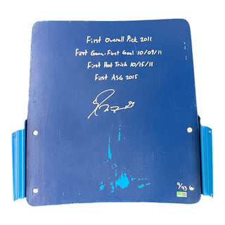 Ryan Nugent-Hopkins Oilers "FIRSTS" Signed & Inscribed Coliseum Seatback LE/93