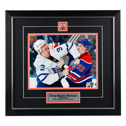 Ryan Nugent-Hopkins Signed Edmonton Oilers "BURNABY BRAWLER" 8x10 Framed Photo
