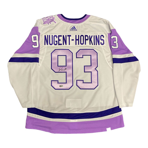 Ryan Nugent-Hopkins 93 Edmonton Oilers White Jersey 2022 Lee Ryan Hall Of  Fame Patch Away - Robokeg - Robokeg