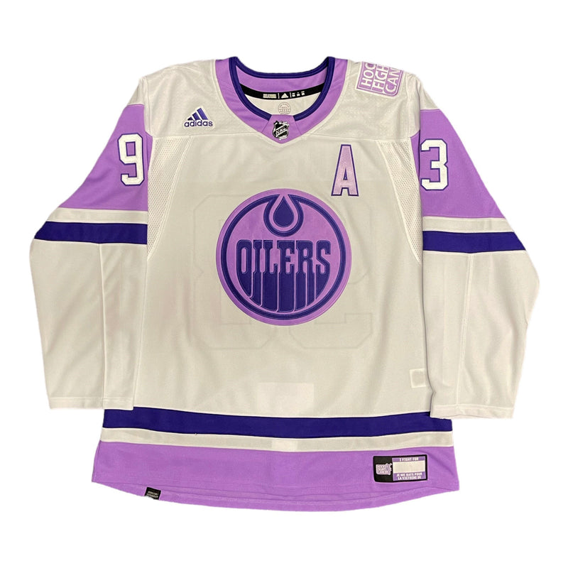 Ryan Nugent-Hopkins Signed Edmonton Oilers Hockey Fights Cancer adidas Pro Jersey