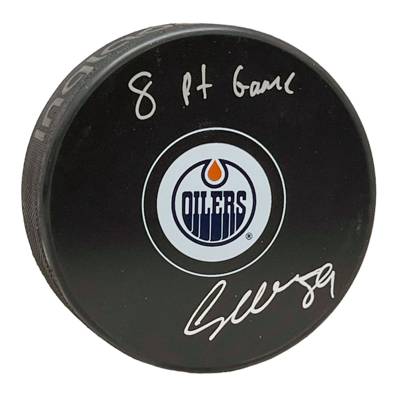 Sam Gagner Signed Edmonton Oilers Puck Inscribed 8 Pt Game