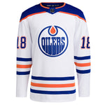 Zach Hyman Hebrew Letters Edmonton Oilers NHL Authentic Pro Road Jersey with On Ice Cresting