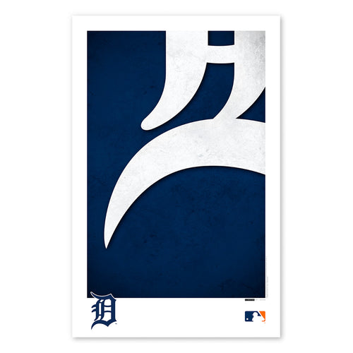 Poster print from artist S. Preston's collection of minimalist sports logos, this print features the Detroit Tigers