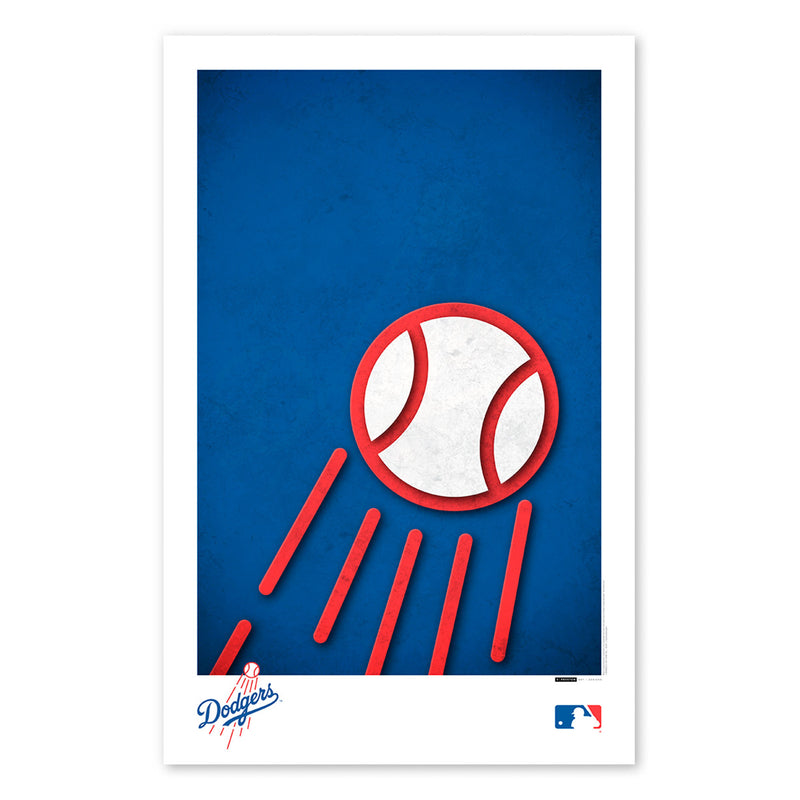 Poster print from artist S. Preston's collection of minimalist sports logos, this print features the Los Angeles Dodgers