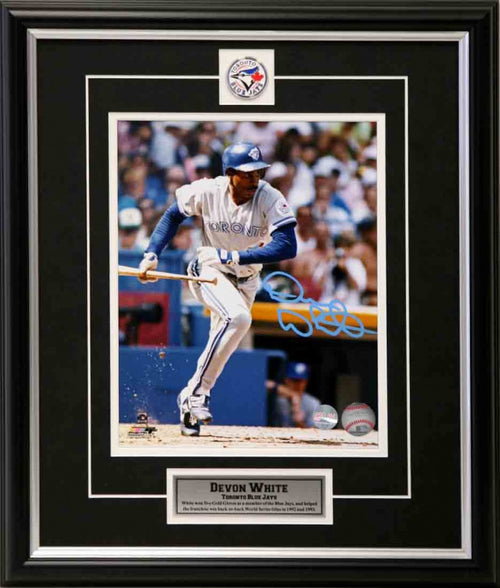 Devon White Signed Toronto Blue Jays Batters Box 8x10 Photo