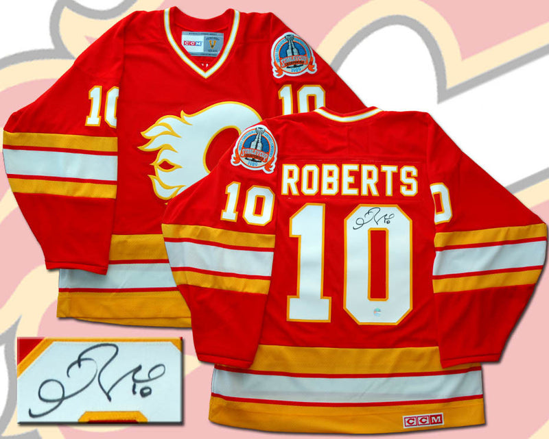 Gary Roberts Calgary Flames Signed 1989 Stanley Cup CCM Replica Jersey