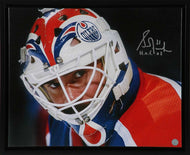 Grant Fuhr Edmonton Oilers Autographed 16x20 Framed Canvas