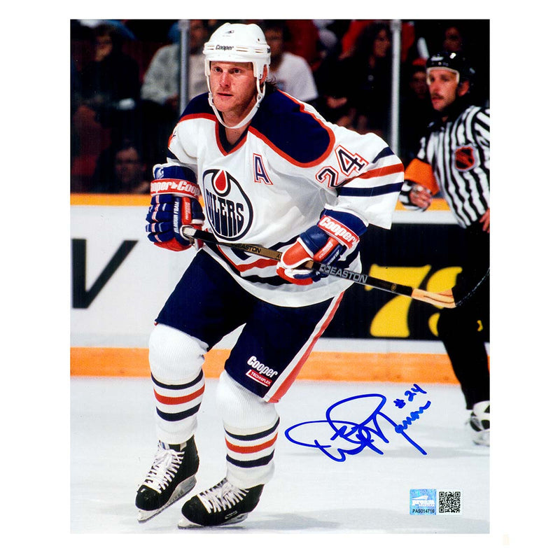 Dave Manson Edmonton Oilers Signed "White Action" 8x10 Photo