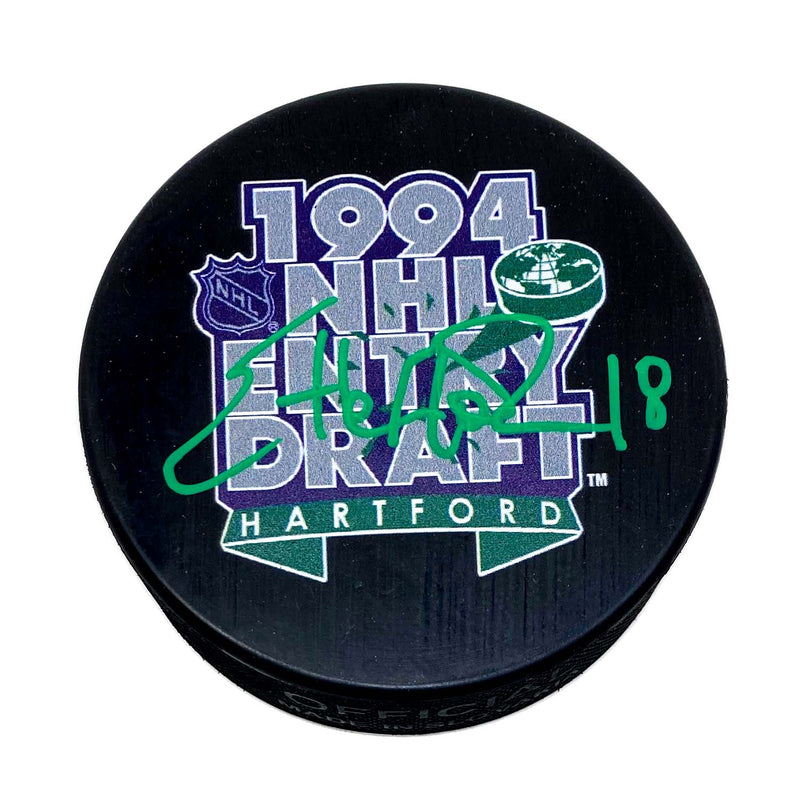 Ethan Moreau Signed 1994 NHL Draft Puck