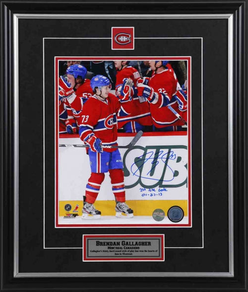 Brendan Gallagher Montreal Canadiens Autographed 8x10 Photo w/ 1st Goal Inscription