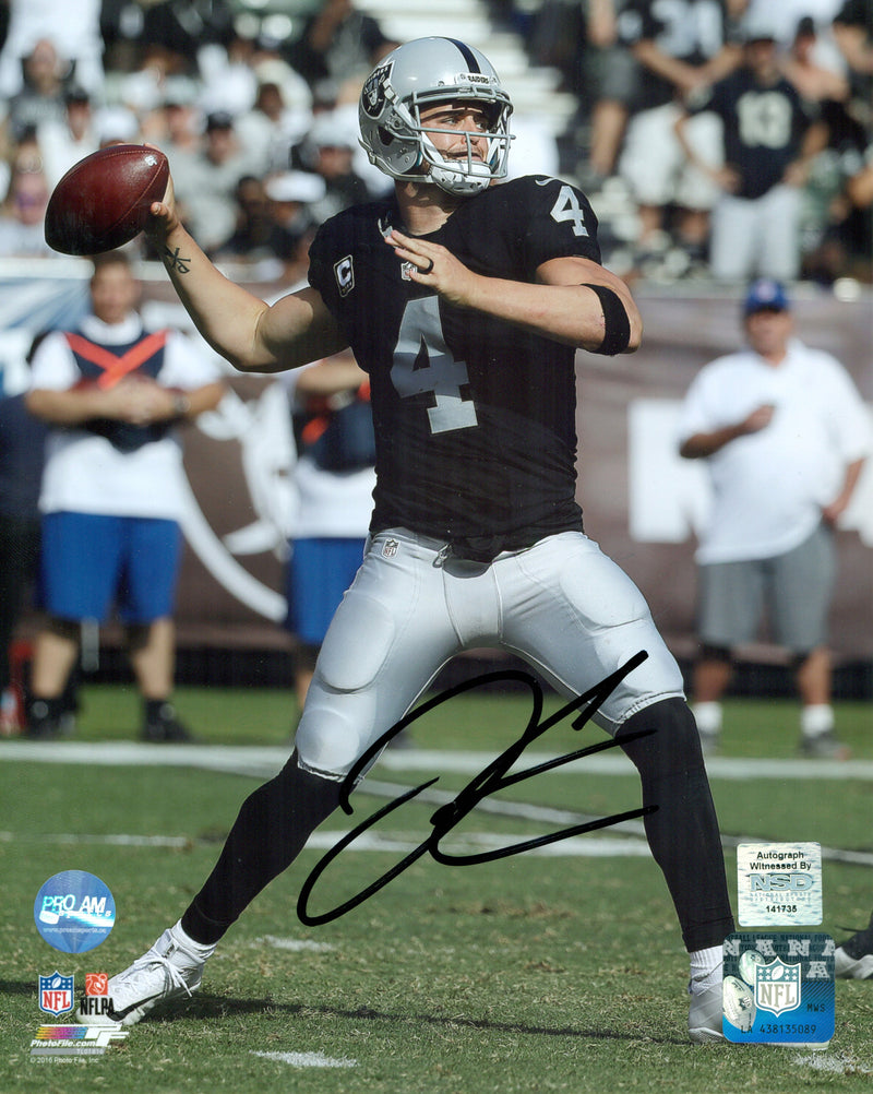 Derek Carr Oakland Raiders Autographed 8x10 Photo