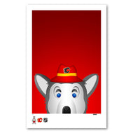 Calgary Flames "Harvey the Hound" Minimal Mascot 11x17 Poster Print