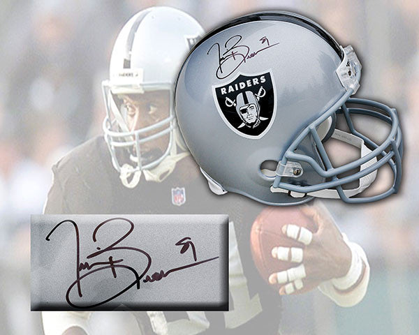 Tim Brown Oakland Raiders Autographed NFL Deluxe Replica Helmet