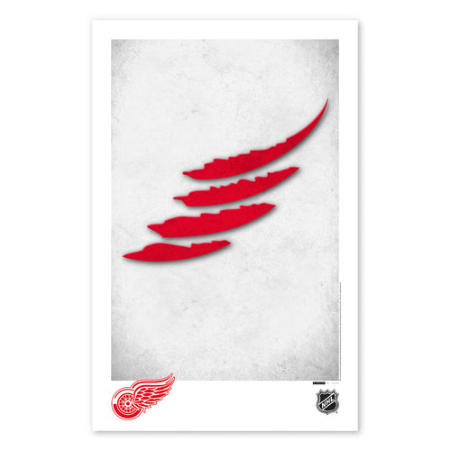 Poster print from artist S. Preston's collection of minimalist sports logos, this print features the Detroit Red Wings