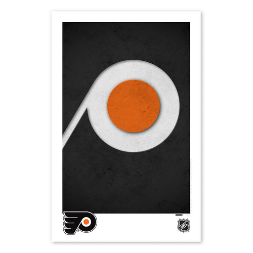 Poster print from artist S. Preston's collection of minimalist sports logos, this print features the Philadelphia Flyers