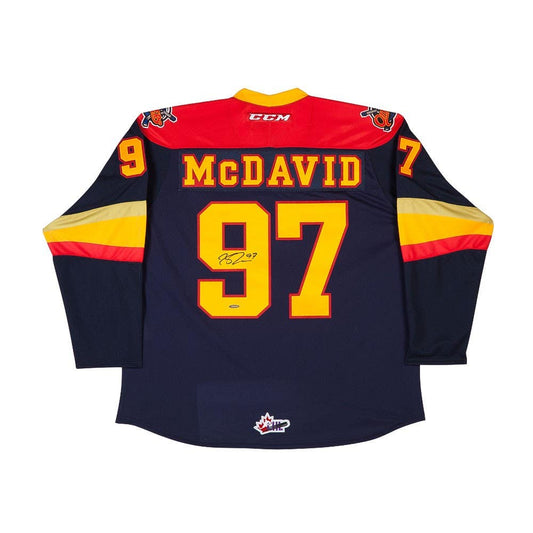 Connor McDavid Erie Otters Autographed Blue Authentic CCM Jersey