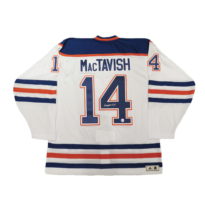 Craig MacTavish Edmonton Oilers Signed White adidas Vintage Pro Jersey