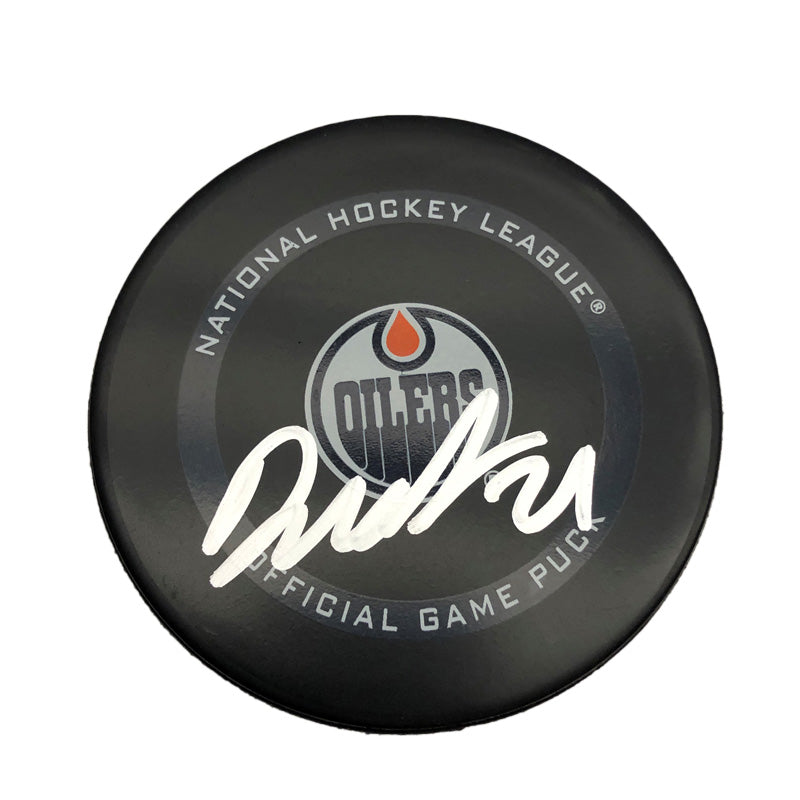 Dominik Kahun Edmonton Oilers Autographed Official 2021 NHL Game Puck