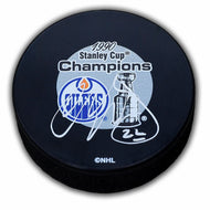 Charlie Huddy Edmonton Oilers Autographed Puck