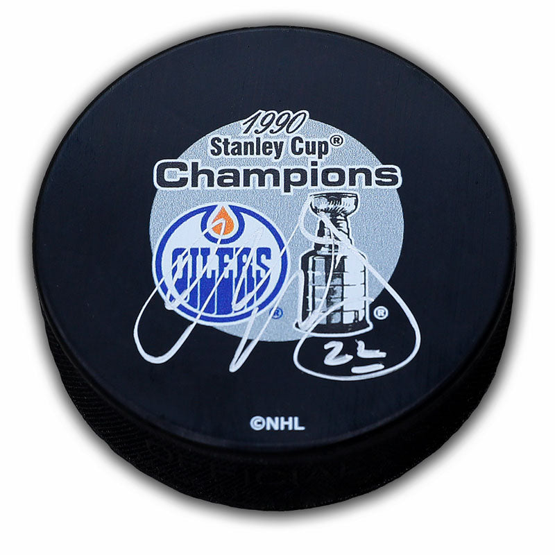 Charlie Huddy Edmonton Oilers Autographed Puck