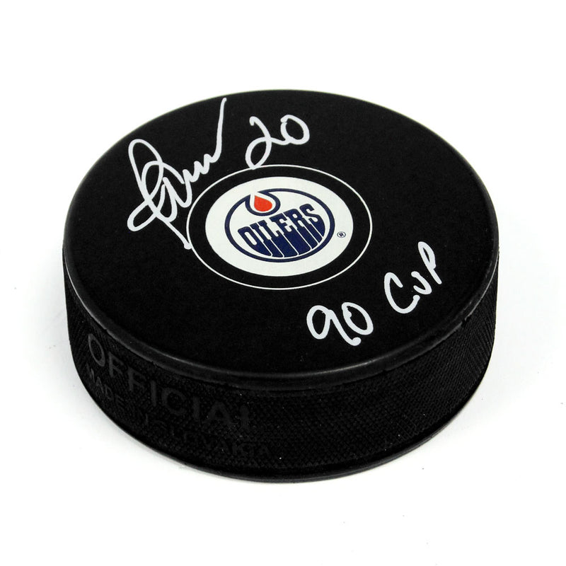 Martin Gelinas Edmonton Oilers Autographed Puck