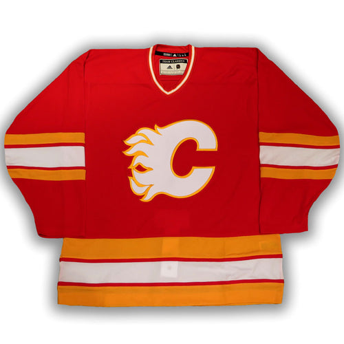PRO-60 DOUG GILMOUR CALGARY FLAMES 1989 CUP PATCH ADIDAS AUTHENTIC HOCKEY  JERSEY