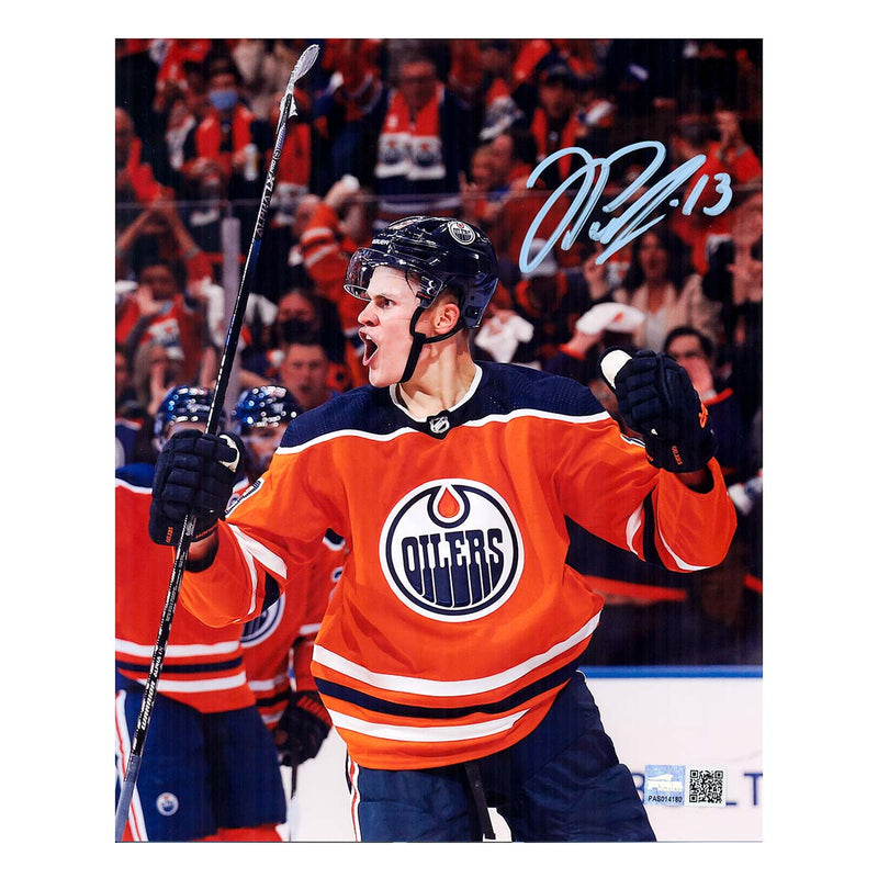 Jesse Puljujarvi Edmonton Oilers Signed "Orange Celebration" 8x10 Photo