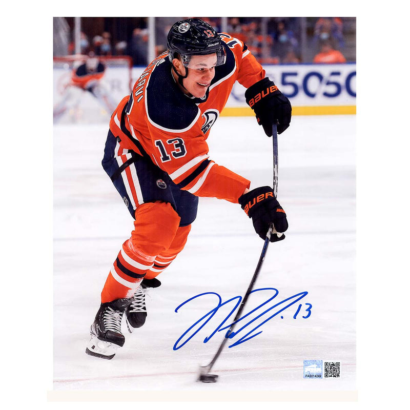 Jesse Puljujarvi Edmonton Oilers Signed "Orange Shooting" 11x14 Photo