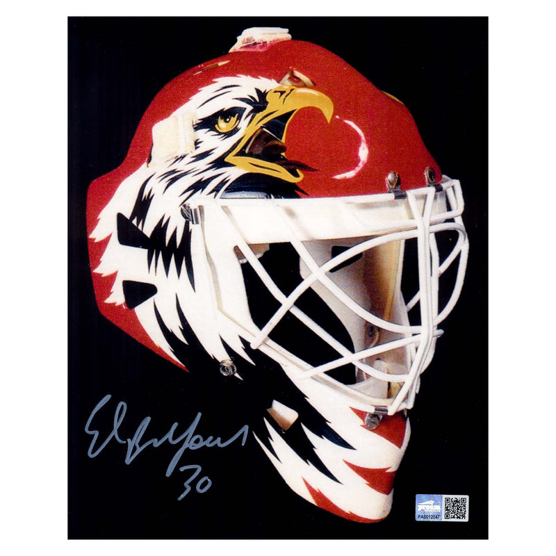 Ed Belfour Chicago Blackhawks Eagle Mask Signed 8x10 Photo